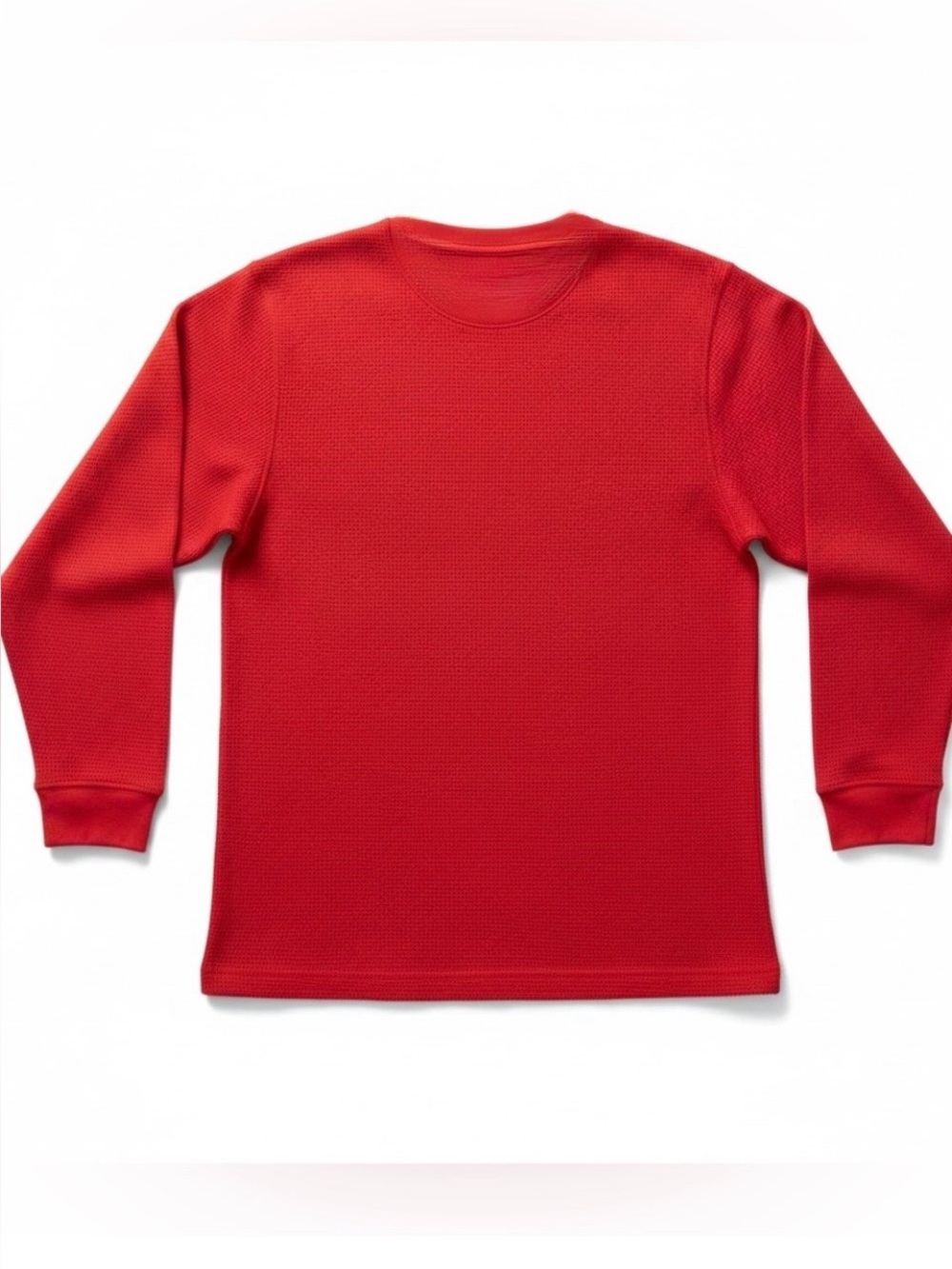 NWOT Dec 25th Size L Red Waffle Knit Long Sleeve Sweater Santa HoHoHo - Picture 2 of 4